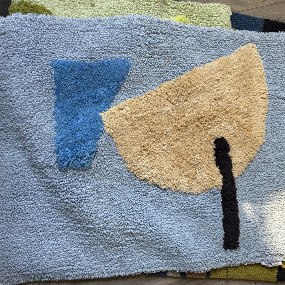 Cold Picnic blue cotton bathmat 20x30